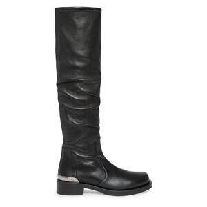 Stuart Weitzman Mercer Bold SW Logo Slouch Boot Size 10.5 Quiet Luxury Knee High